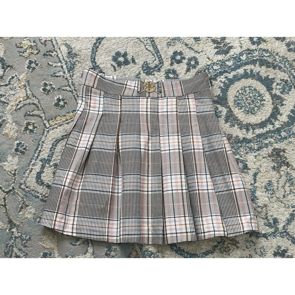 River Island Women's Pink and Grey Skirt Size 10
